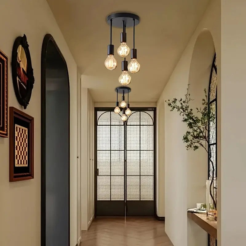【4 black vintage chandeliers】 suitable for dining rooms, bedrooms, study rooms, living rooms, and staircases