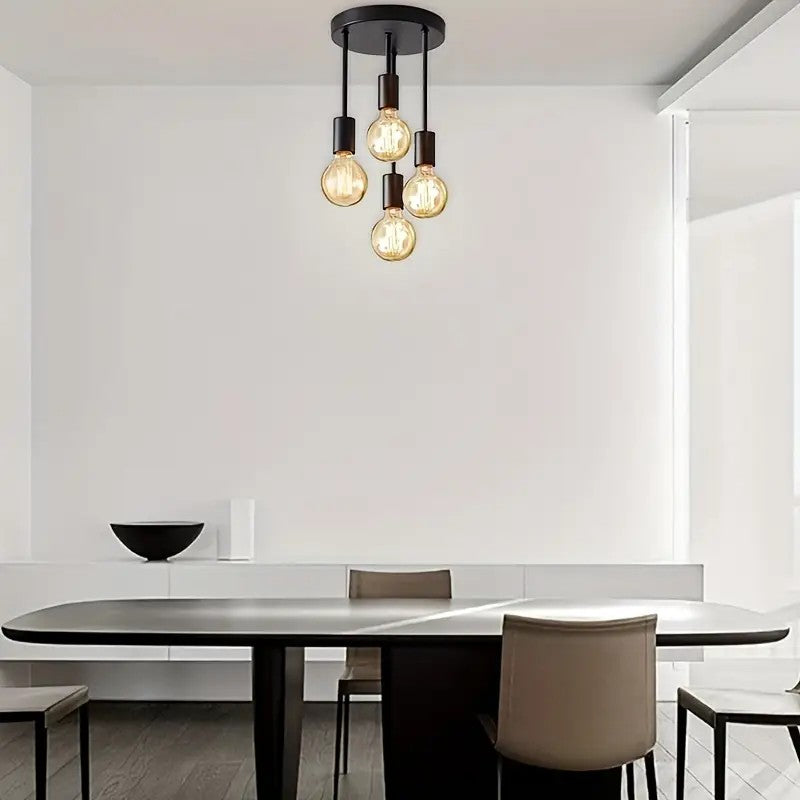 【4 black vintage chandeliers】 suitable for dining rooms, bedrooms, study rooms, living rooms, and staircases