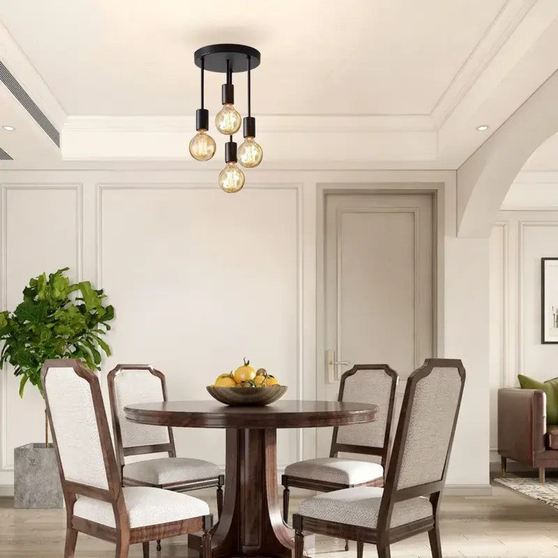【4 black vintage chandeliers】 suitable for dining rooms, bedrooms, study rooms, living rooms, and staircases