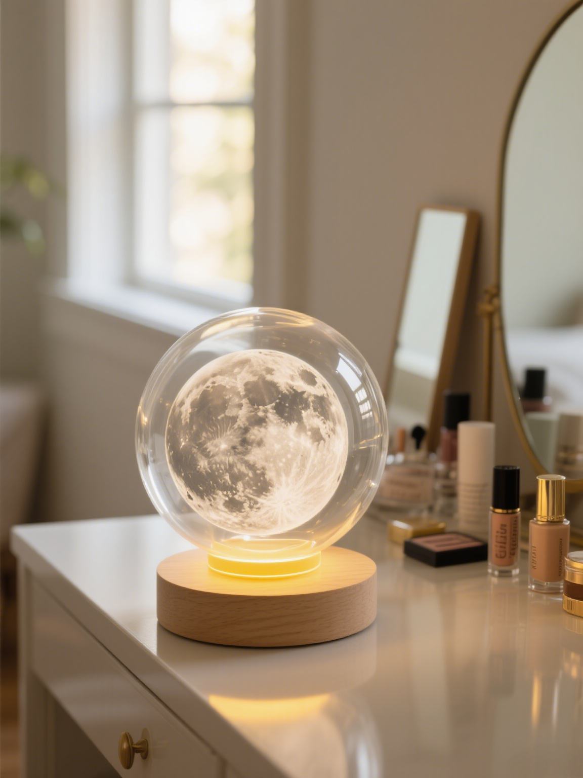 【Hold the Moon】LED glass crystal ball night light