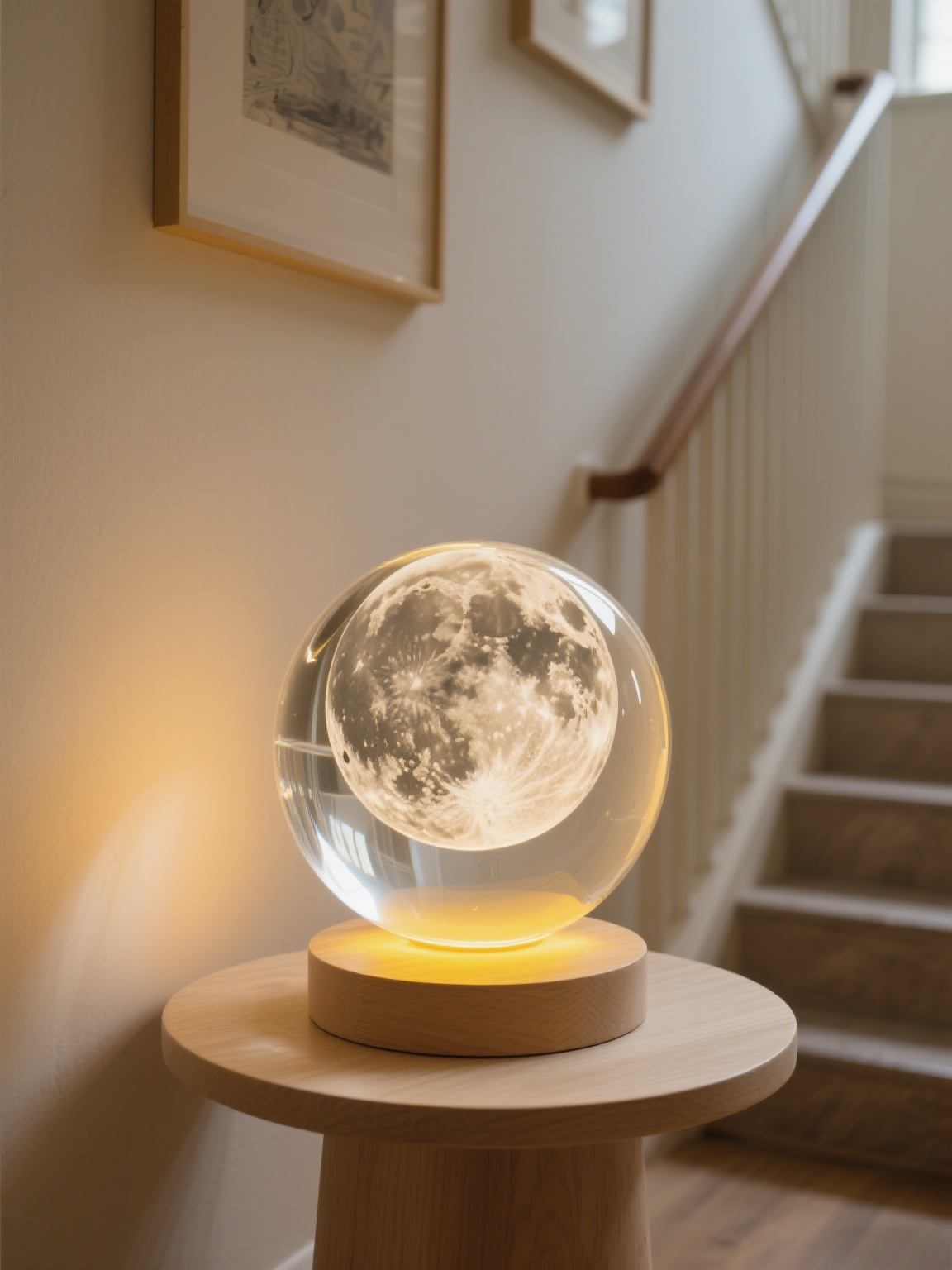 【Hold the Moon】LED glass crystal ball night light