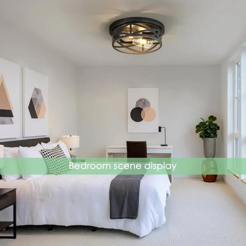 【Embedded chandelier】a rustic metal cage-style chandelier, suitable for corridors, kitchens, hallways, and bedrooms