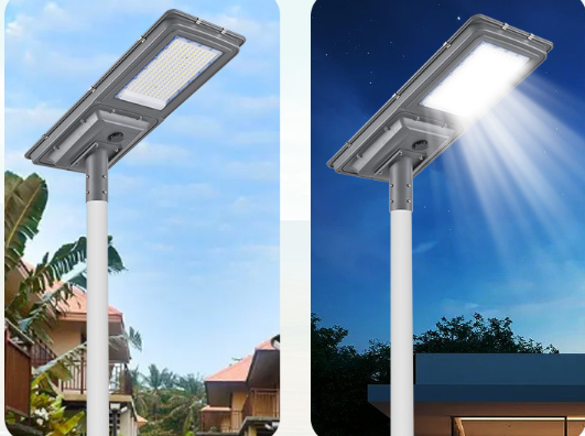 【Solar street light outdoor】wide-angle, with motion sensor light, suitable for gardens and basketball courts
