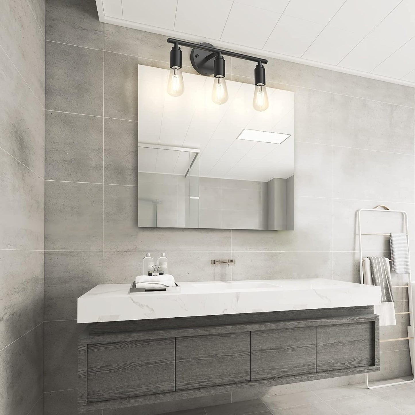 【3Lamp for bathroom】 black modern dresser lamp, bathroom wall lamp