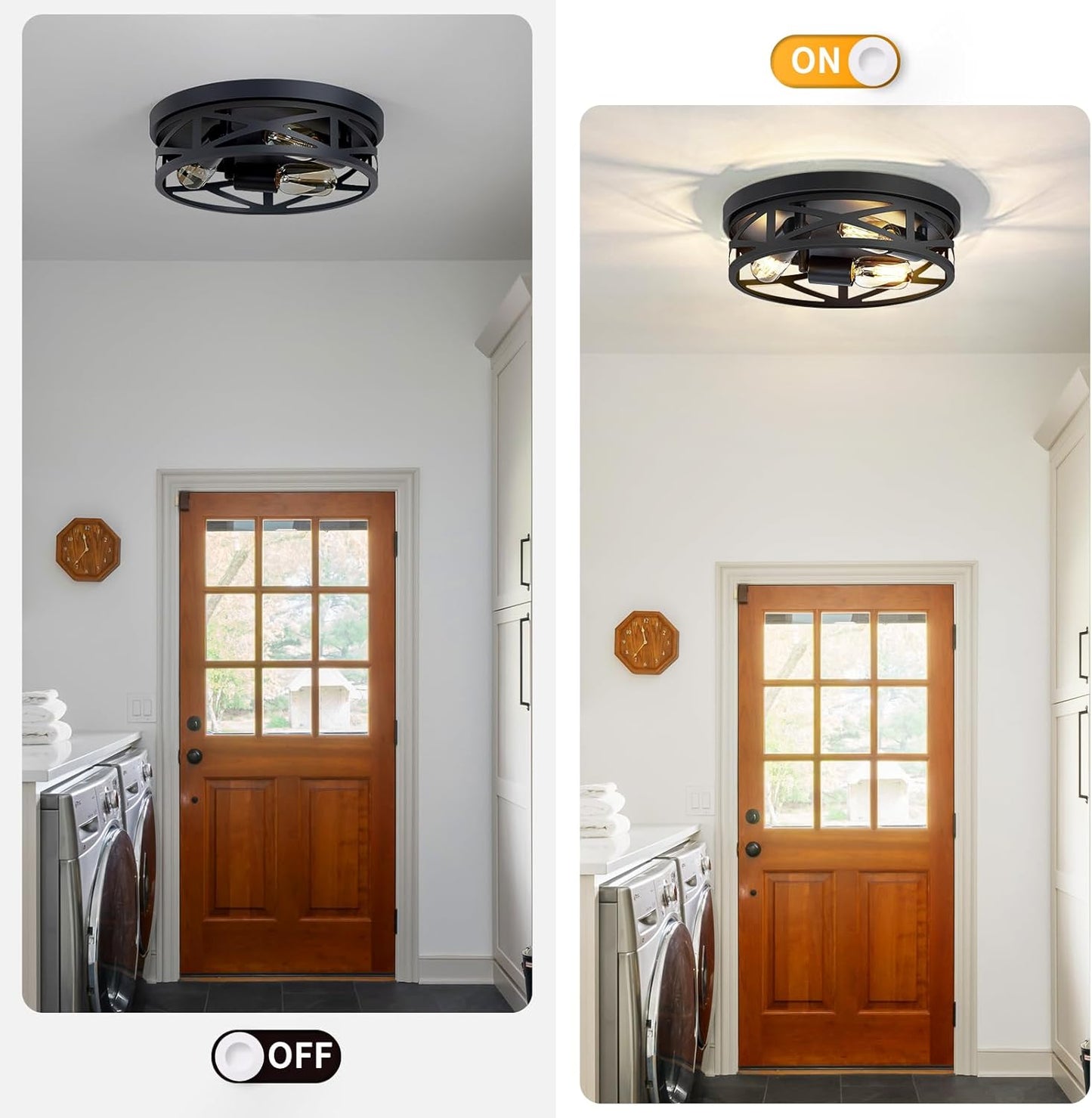 【Embedded chandelier】a rustic metal cage-style chandelier, suitable for corridors, kitchens, hallways, and bedrooms