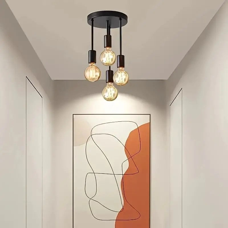 【4 black vintage chandeliers】 suitable for dining rooms, bedrooms, study rooms, living rooms, and staircases