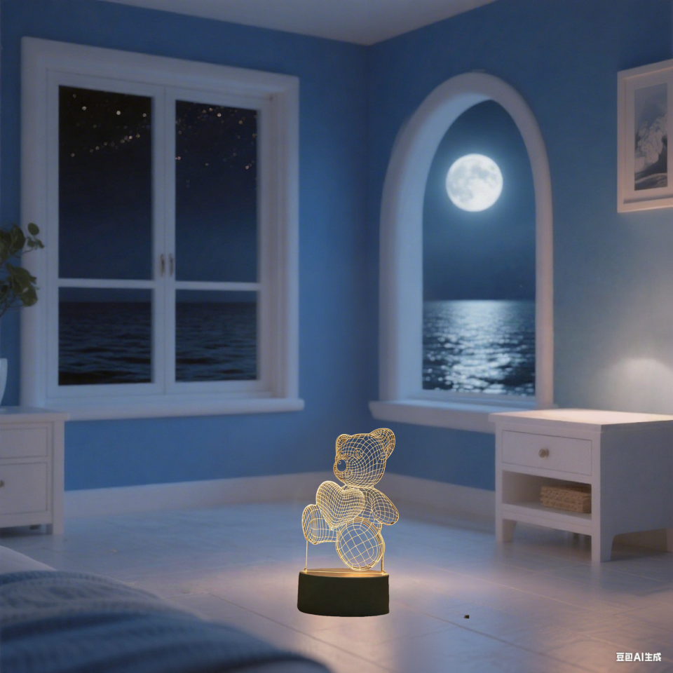 【A little bear with a big heart】3D Little Bear Night Light