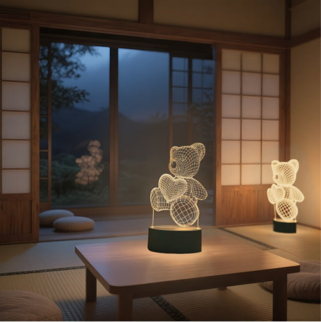 【A little bear with a big heart】3D Little Bear Night Light