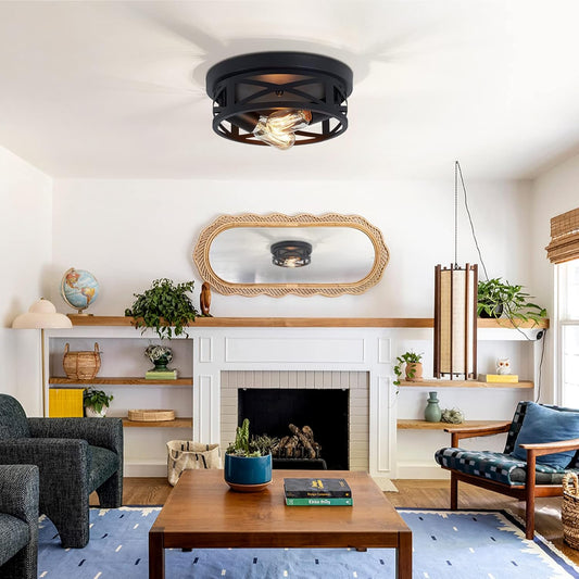 【Embedded ceiling light】 3 lights, black, suitable for kitchen, farmhouse, and hall