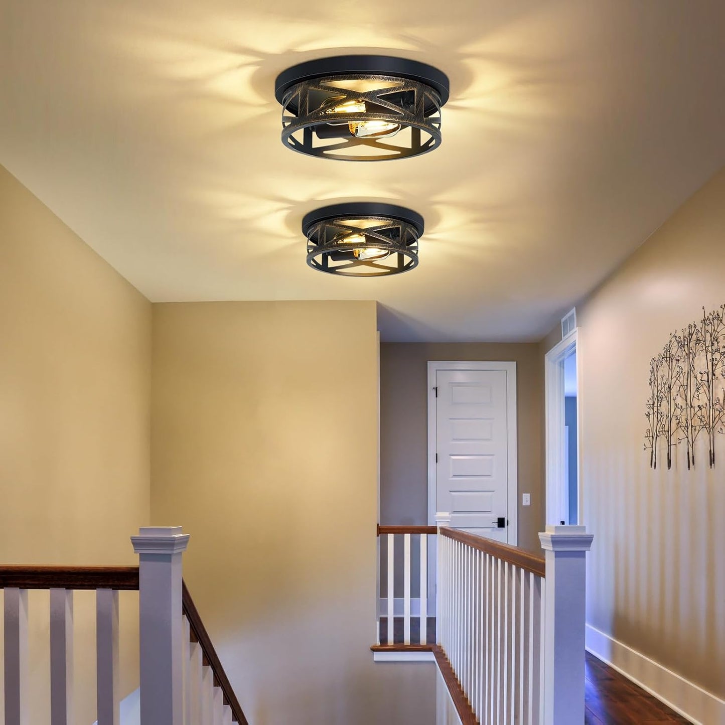 【Embedded ceiling light】 3 lights, black, suitable for kitchen, farmhouse, and hall