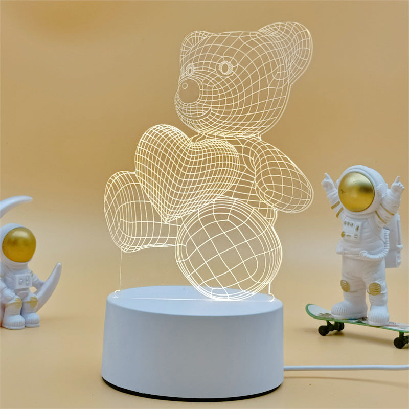 【A little bear with a big heart】3D Little Bear Night Light