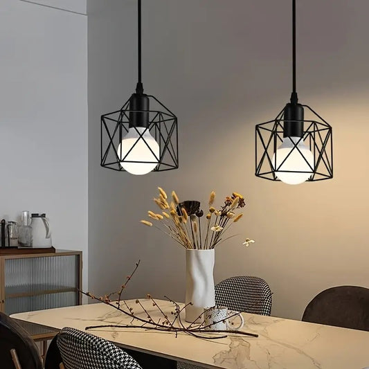 【Vintage pendant light】Farmhouse hanging basket cage metal cage pendant light.
