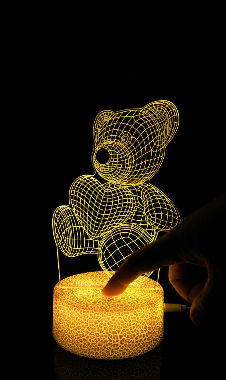 【A little bear with a big heart】3D Little Bear Night Light