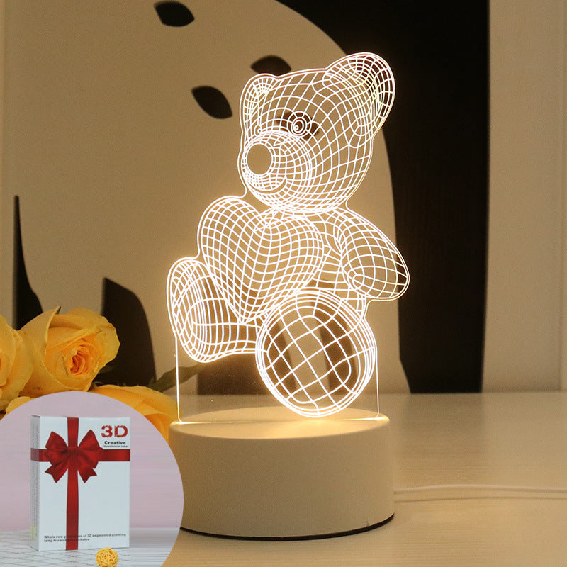 【A little bear with a big heart】3D Little Bear Night Light
