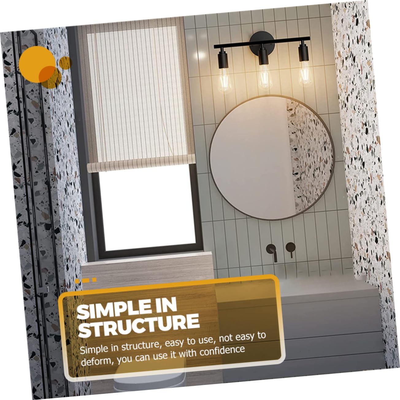 【3Lamp for bathroom】 black modern dresser lamp, bathroom wall lamp
