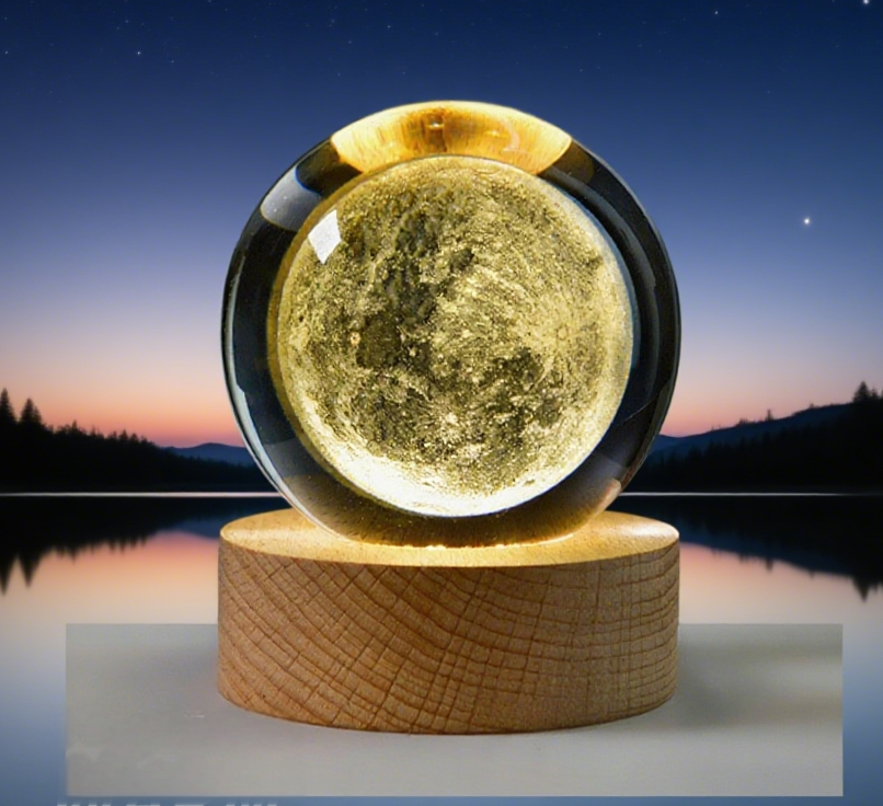 【Hold the Moon】LED glass crystal ball night light