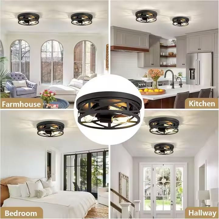 【Embedded ceiling light】 3 lights, black, suitable for kitchen, farmhouse, and hall