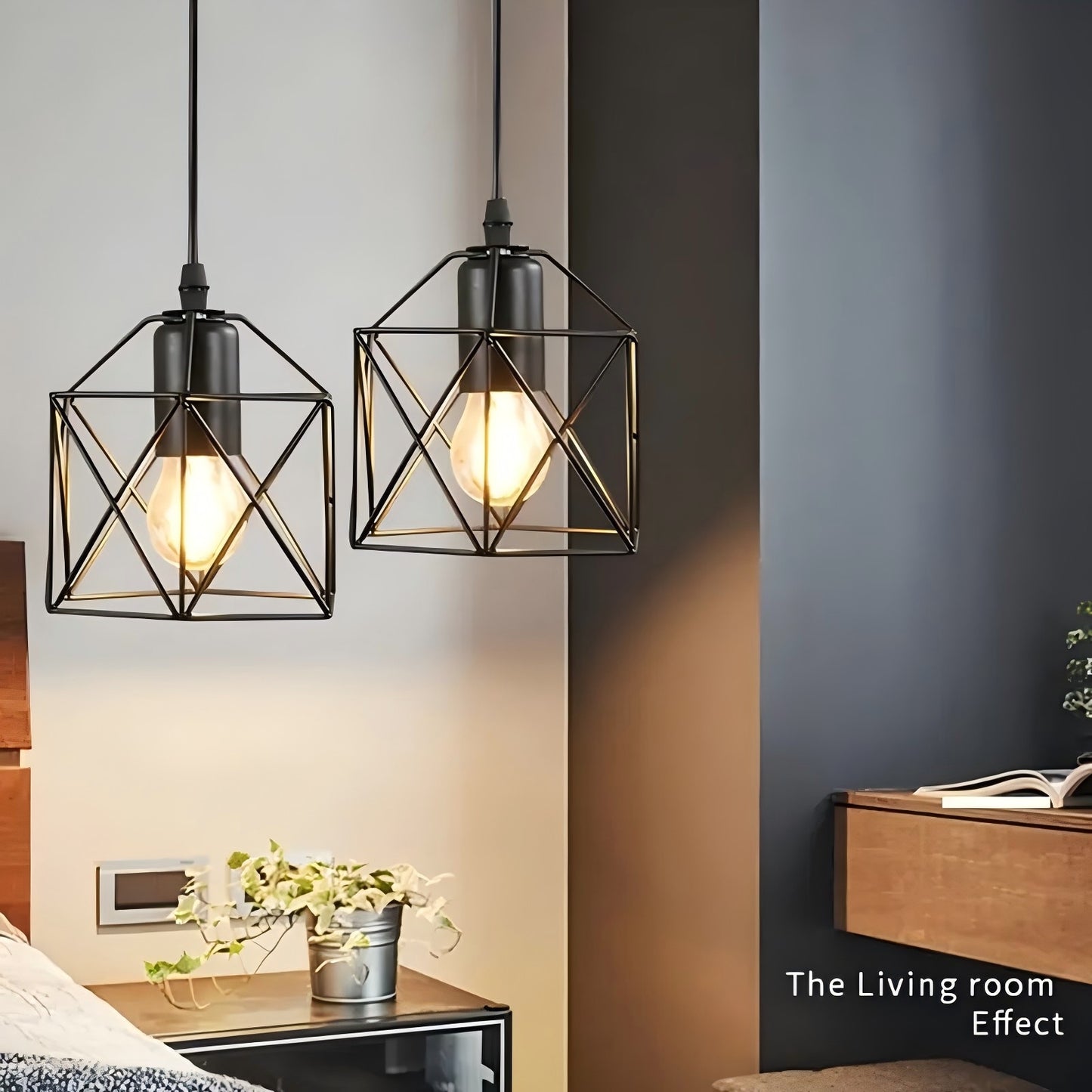 【Vintage pendant light】Farmhouse hanging basket cage metal cage pendant light.