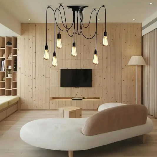 【Classic black spider chandelier】chandelier for villa living room, 6-head retro minimalist chandelier/black