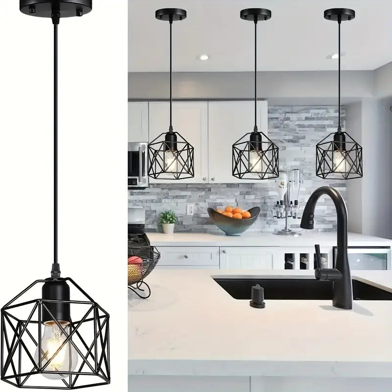 【Vintage pendant light】Farmhouse hanging basket cage metal cage pendant light.