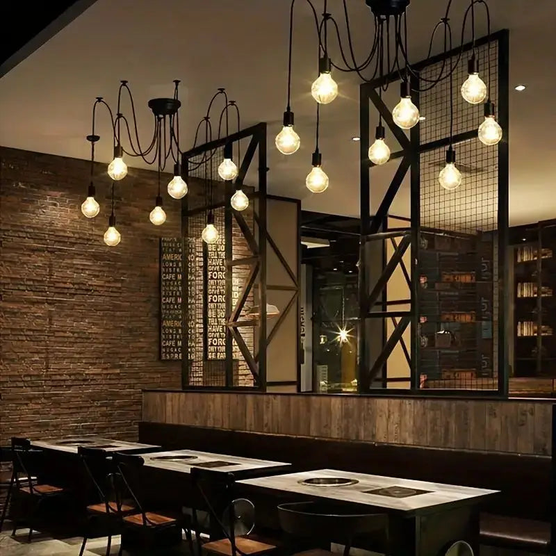 【Classic black spider chandelier】chandelier for villa living room, 6-head retro minimalist chandelier/black
