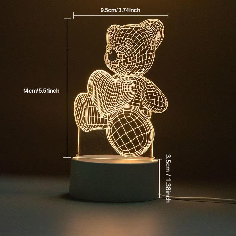 【A little bear with a big heart】3D Little Bear Night Light